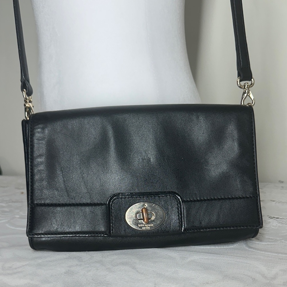 Kate Spade New York Hampton Road Juliana black leather crossbody purse